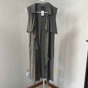 Long green vest